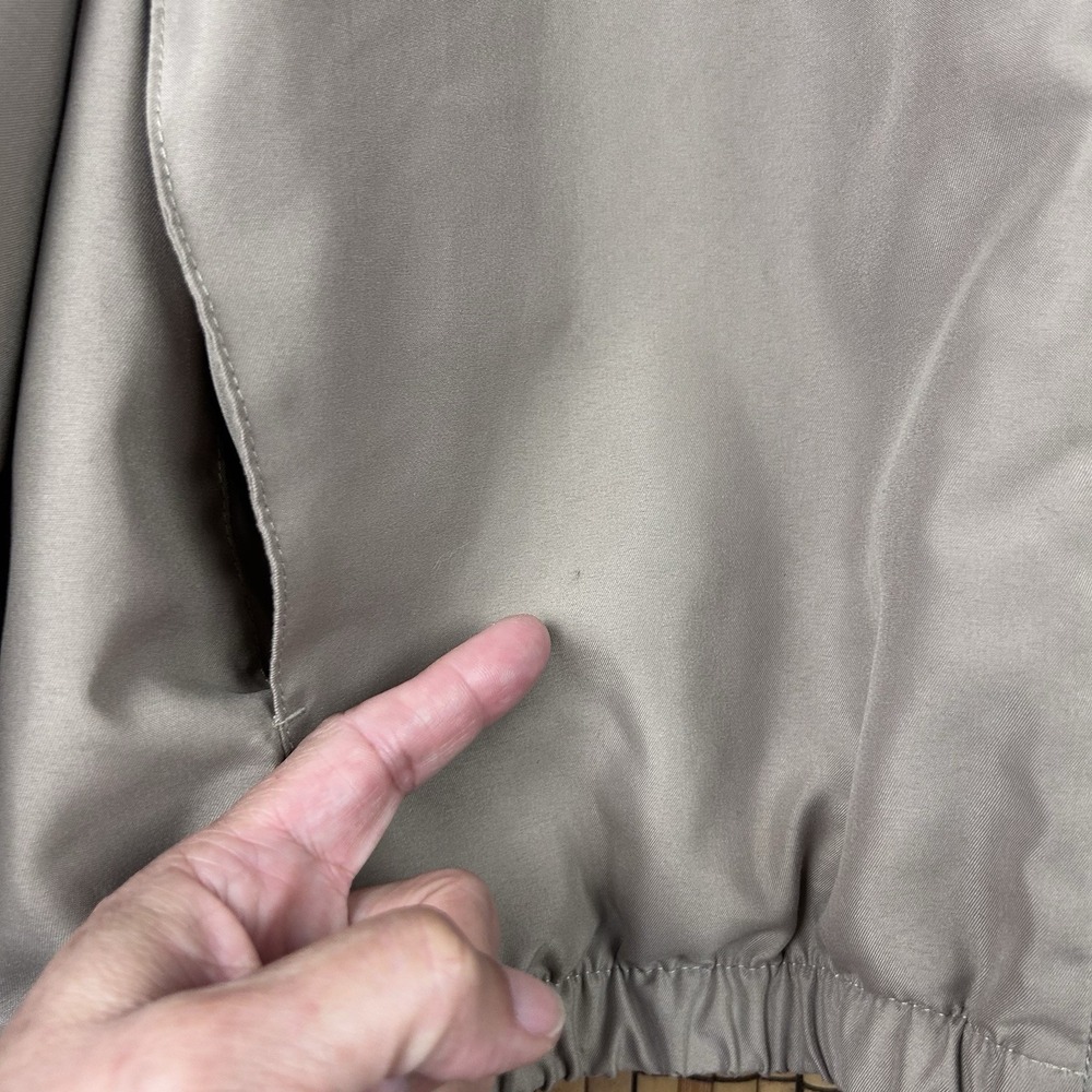 PGA Tour‎ Men's Tan Windbreaker Jacket Mock Collar Elastic Waist Cuffs Full Zip - Picture 8 of 16